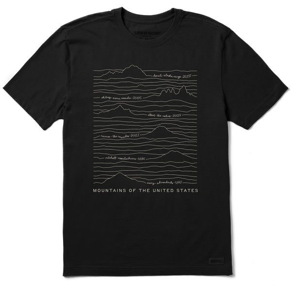 Life Is Good Men's Mountains Of The US Short Sleeve Tee