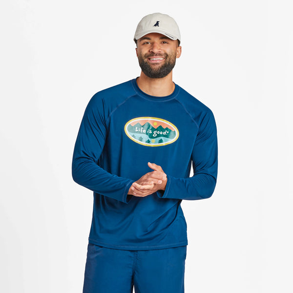 life is good Men's Mountainside Oval Long Sleeve Rashgaurd
