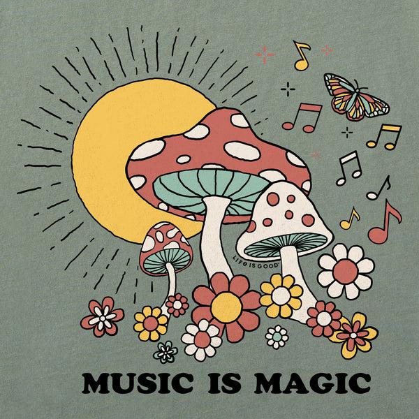 Life Is Good Men's Mushroom Music Is Magic Short Sleeve Crusher Tee