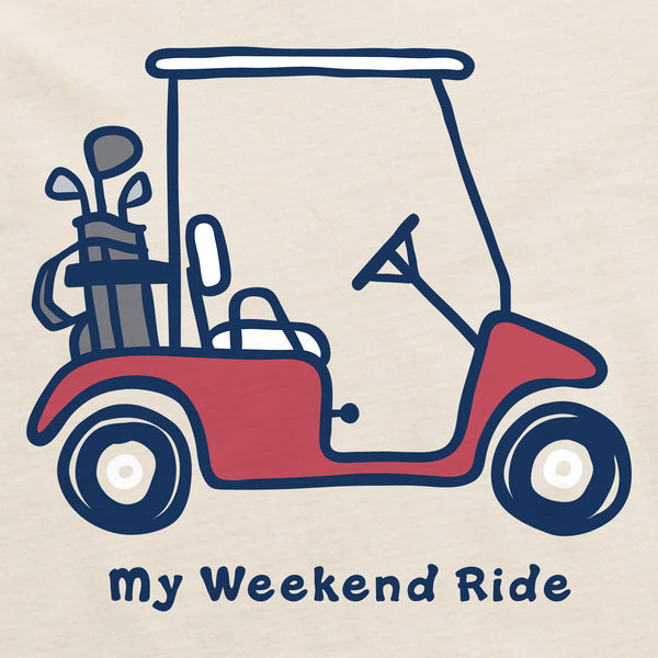 Life Is Good Men's My Weekend Ride Golf Short Sleeve Crusher Tee