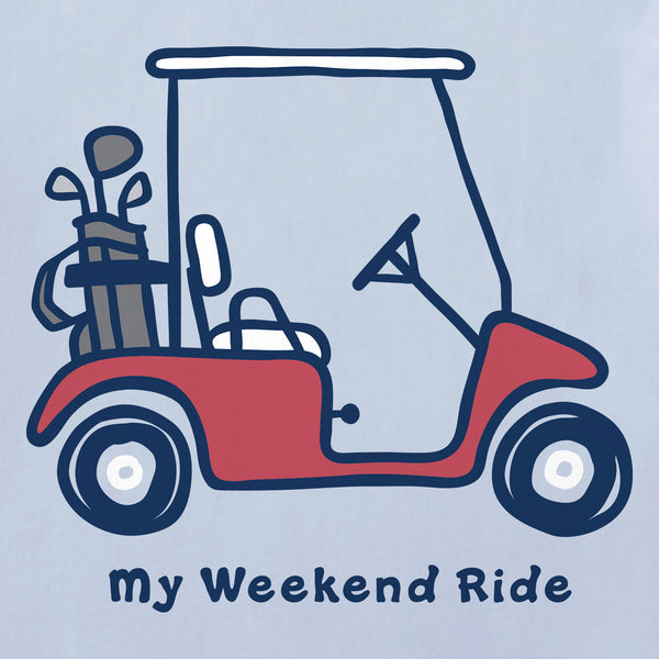 Life Is Good Men's My Weekend Ride Golf Short Sleeve Crusher Tee