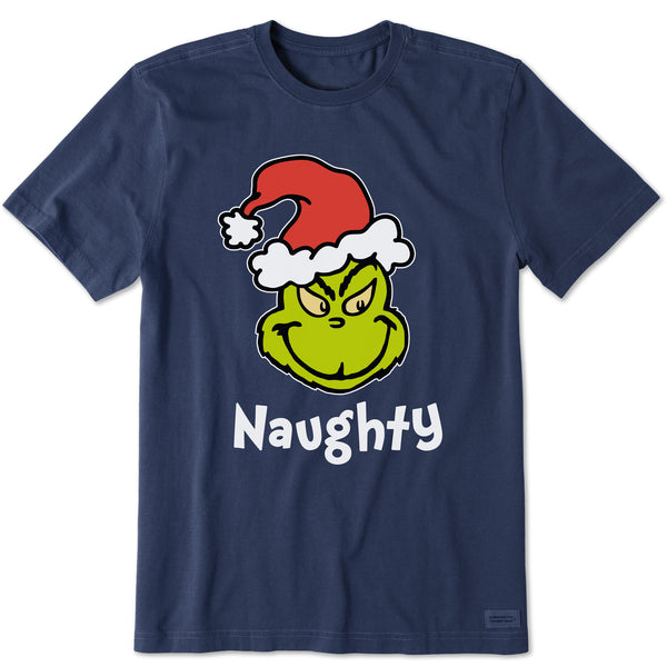 life is good Men's Naughty Grinch Short Sleeve Crusher Tee