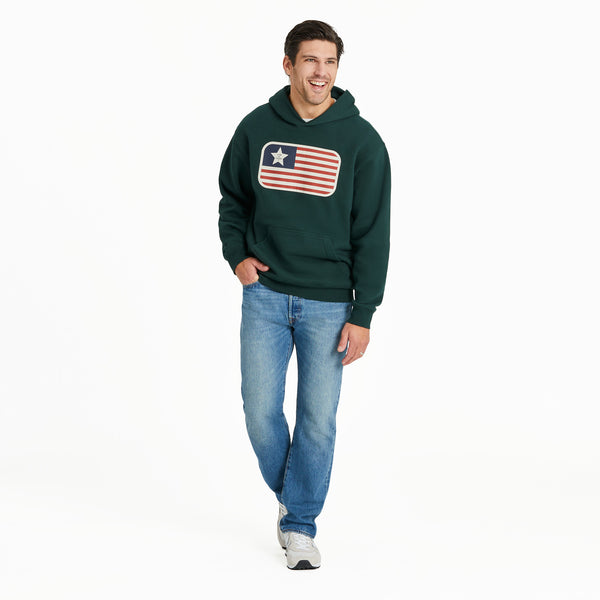 Life Is Good Men's One Star Flag Good Vibes Fleece Hoodie