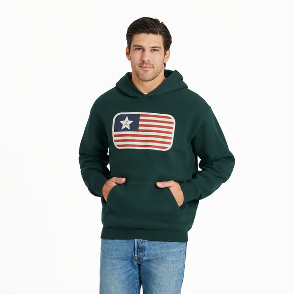 life is good Men's One Star Flag Good Vibes Fleece Hoodie