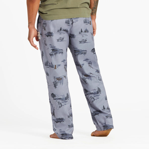 Life Is Good Men's Outdoor Fishing Landscape Pattern Classic Sleep Pant