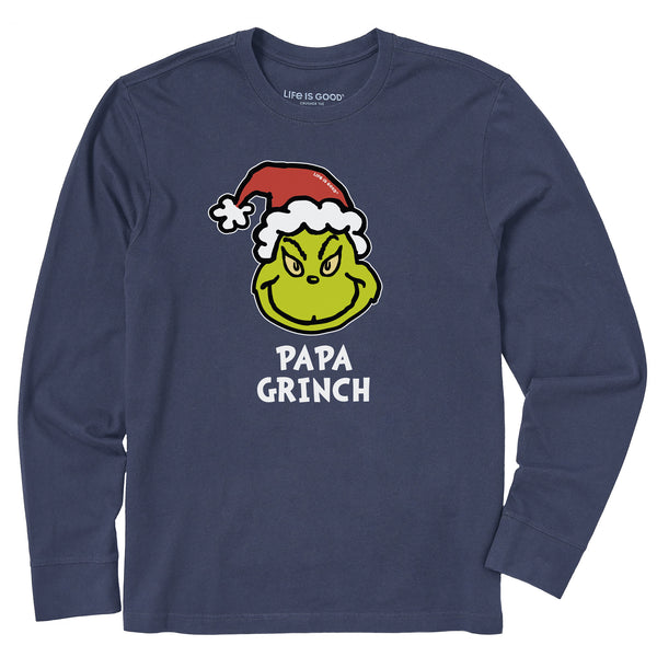 life is good Men's Papa Grinch Long Sleeve Crusher Tee