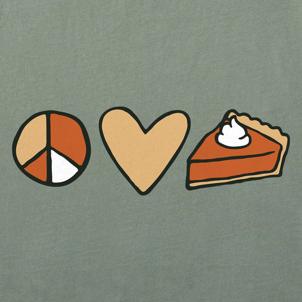 Life Is Good Men's Peace Love Pumpkin Pie Short Sleeve Crusher Tee