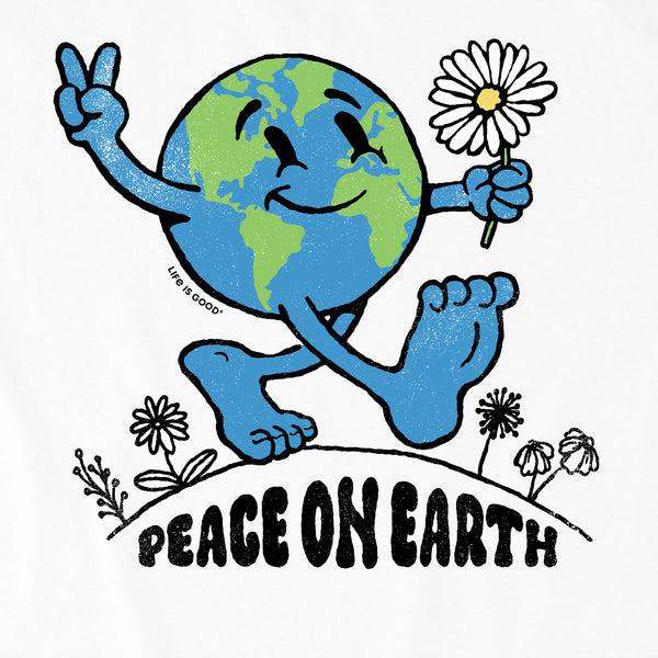 Life Is Good Men's Peace On Earth Globe Walker Simply True Crew