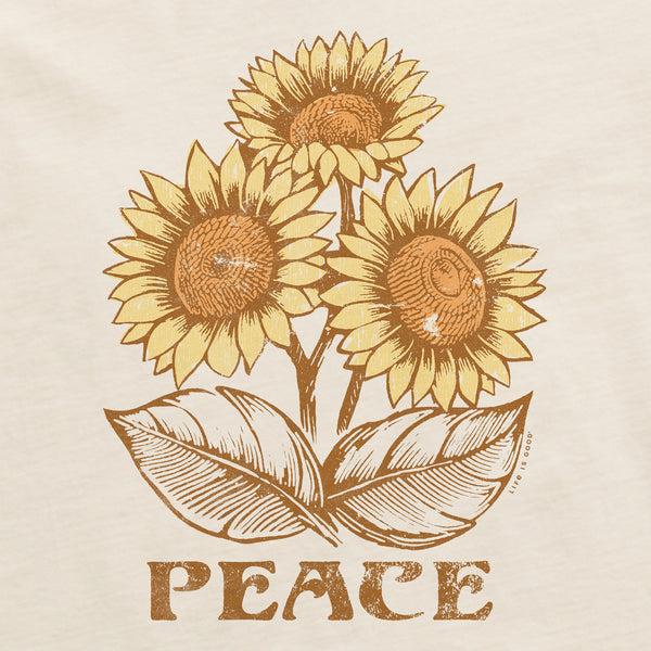 Life Is Good Men's Peace Sunflowers Short Sleeve Crusher Tee