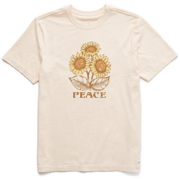 life is good Men's Peace Sunflowers Short Sleeve Crusher Tee