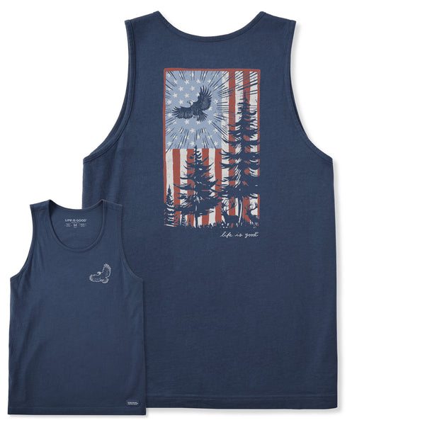 life is good Men's Pine Tree Flag Crusher-LITE Tank
