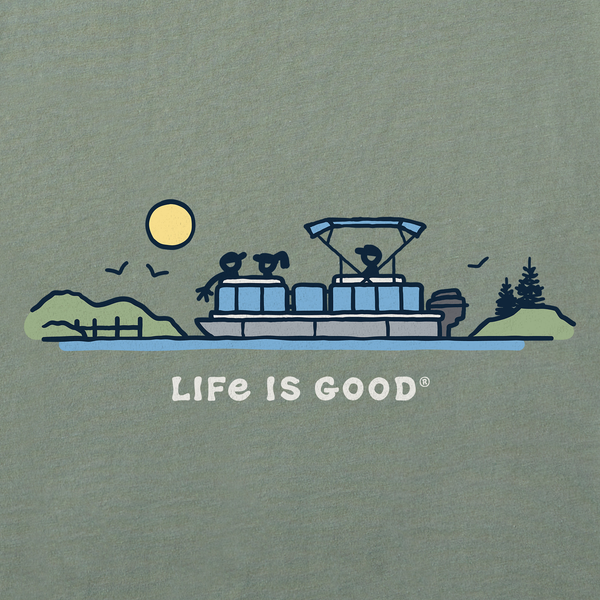 Life Is Good Men's Pontoon Boat Vista Short Sleeve Crusher Tee