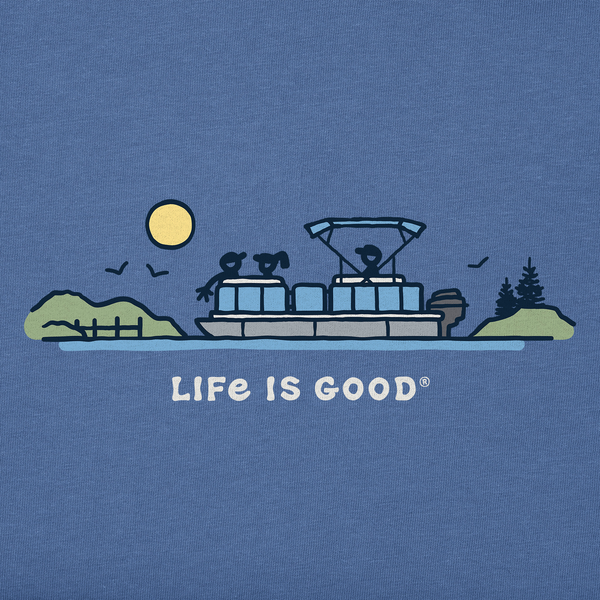 Life Is Good Men's Pontoon Boat Vista Short Sleeve Crusher Tee