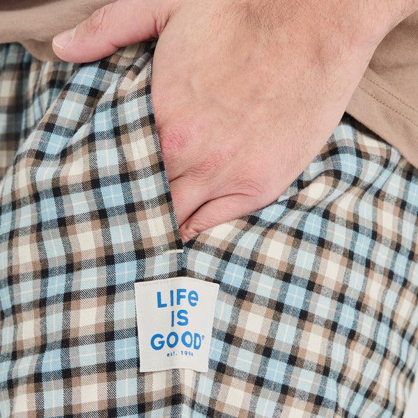 Life Is Good Men's Putty Check Plaid Classic Sleep Pant