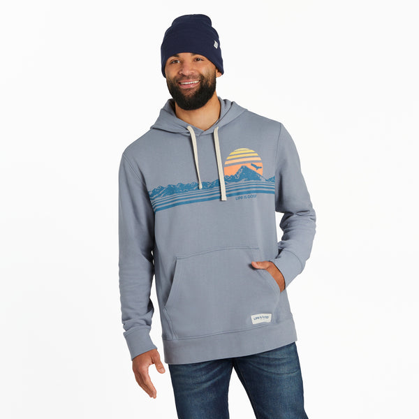 life is good Men's Retro Mountainscape Simply True Fleece Hoodie