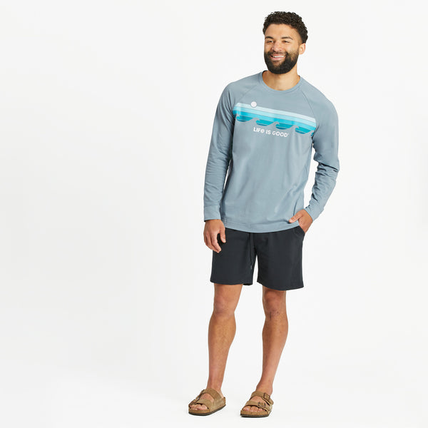 Life Is Good Men's Retro Wave Stripe Crusher-FLEX Crew