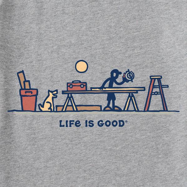 Life Is Good Men's Rocket U0026 Jake Woodwork Vista Long Sleeve Crusher Tee