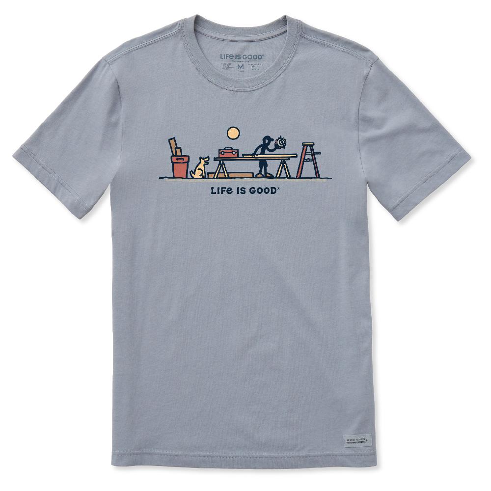 life is good Men's Rocket u0026 Jake Woodwork Vista Short Sleeve Crusher-LITE Slim Fit Tee