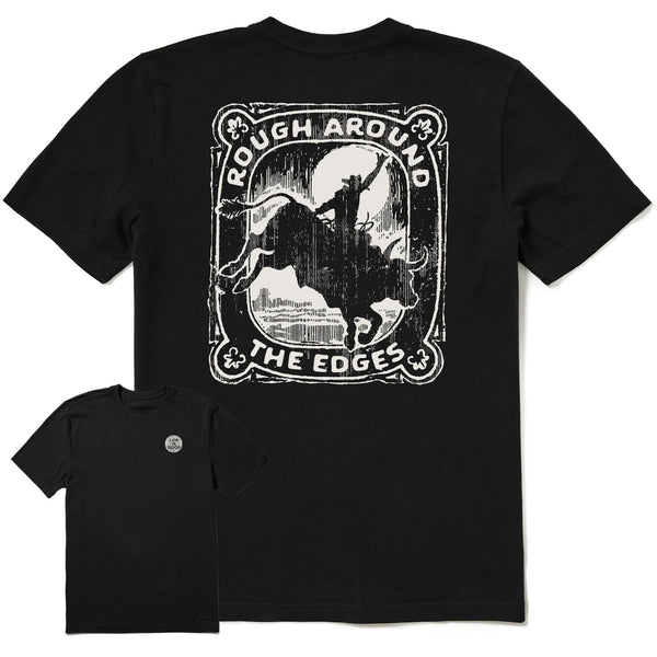 life is good Men's Rough Around The Edges Short Sleeve Crusher-LITE Slim Fit Tee