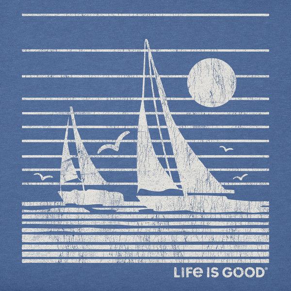 Life Is Good Men's Sailboat Stripes Short Sleeve Tee