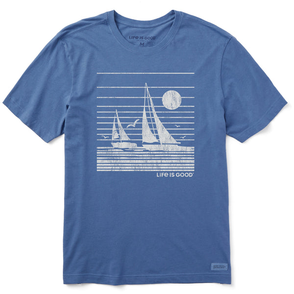 Life Is Good Men's Sailboat Stripes Short Sleeve Tee