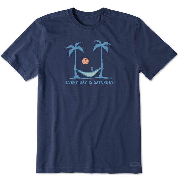 Life Is Good Men's Saturday Hammock Palms Short Sleeve Tee