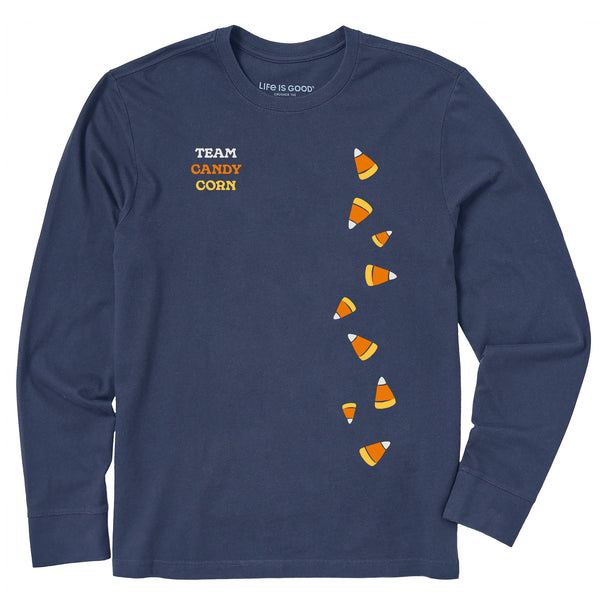 life is good Men's Scattered Candy Corn Long Sleeve Crusher Tee