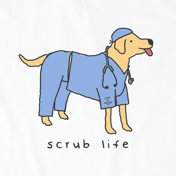 Life Is Good Men's Scrub Life Dog Short Sleeve Crusher Tee