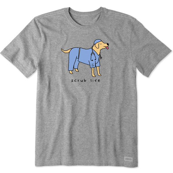 Life Is Good Men's Scrub Life Dog Short Sleeve Crusher Tee