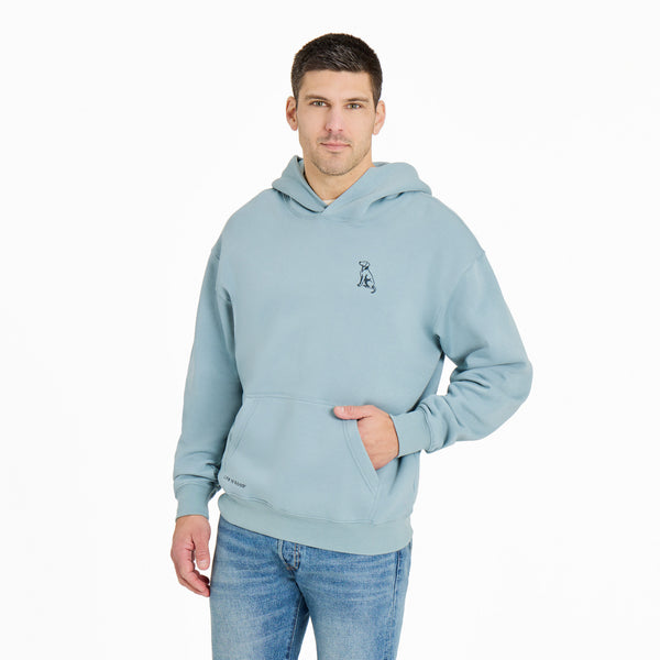 life is good Men's Simple Dog Good Vibes Fleece Hoodie