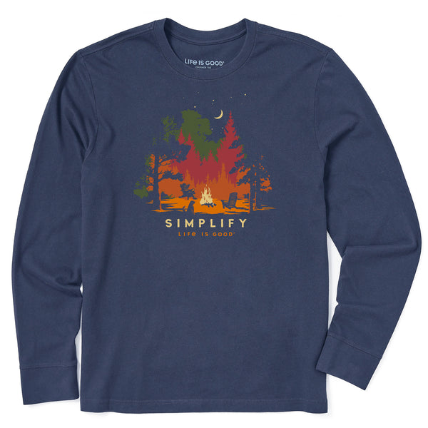 Life Is Good Men's Simplify Campfire Long Sleeve Crusher Tee