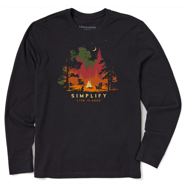 life is good Men's Simplify Campfire Long Sleeve Crusher Tee