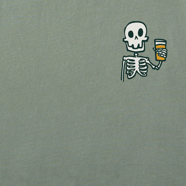 Life Is Good Men's Skeleton W Beer Short Sleeve Crusher-LITE Slim Fit Tee