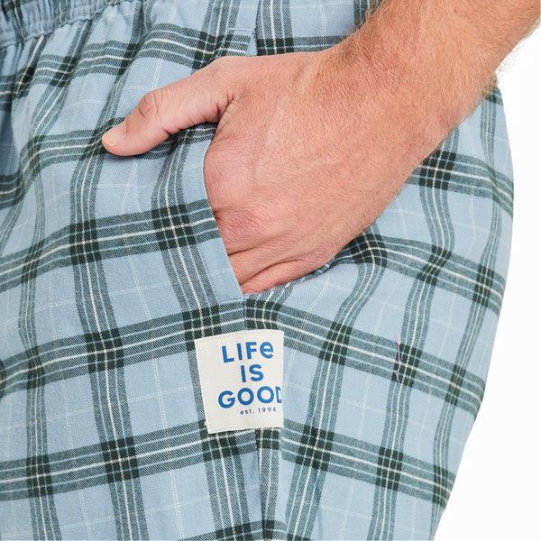 Life Is Good Men's Smoky Blue Check Classic Sleep Pant