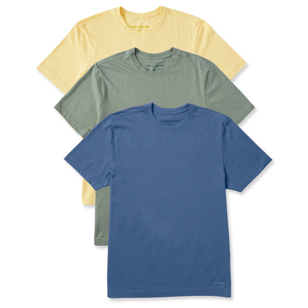 life is good Men's Solid 3-Pack Crusher-LITE Tee - Multi 1