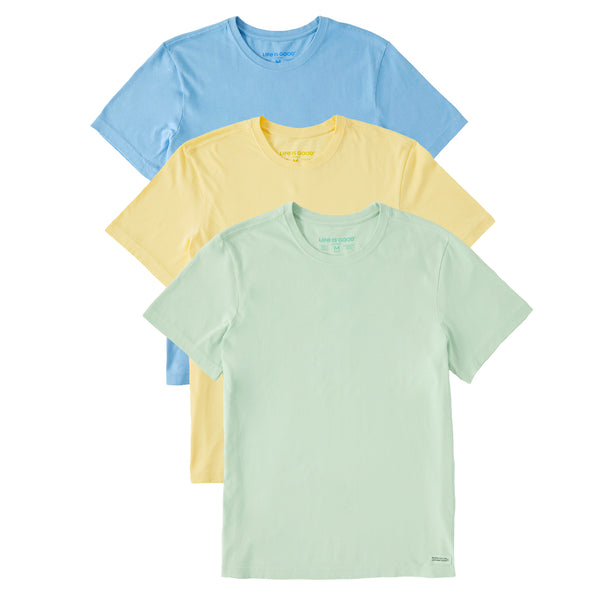 life is good Men's Solid 3-Pack Crusher Tee - Multi 3