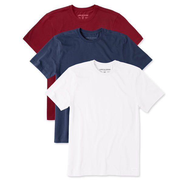 life is good Men's Solid 3-Pack Crusher Tee Multi 4