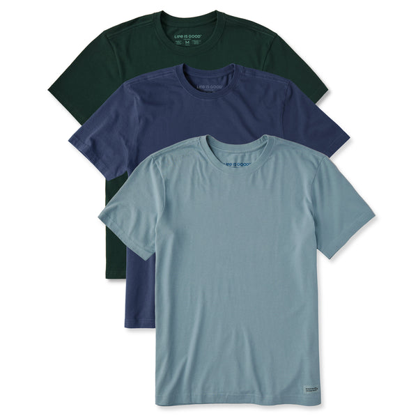 life is good Men's Solid 3-Pack Crusher Tee Multi 6