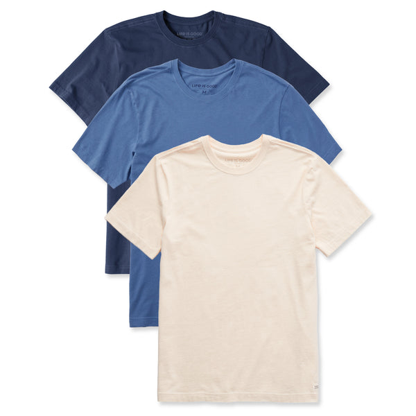 life is good Men's Solid 3-Pack Crusher Tee Multi 7