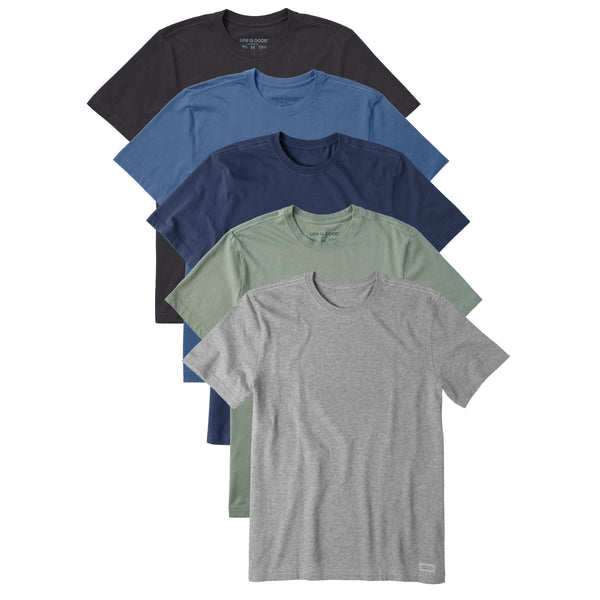 life is good Men's Solid 5-Pack Crusher-LITE Tee Multi 2