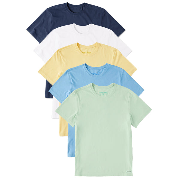 life is good Men's Solid 5-Pack Crusher-LITE Tee - Multi