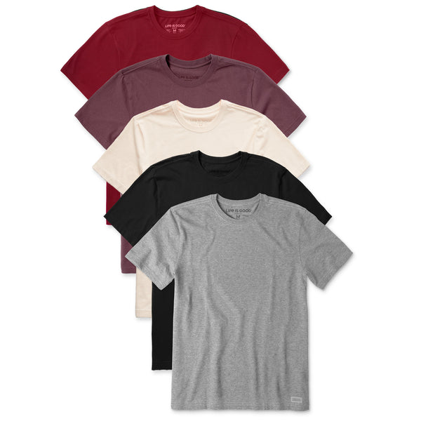 life is good Men's Solid 5-Pack Crusher Tee Multi 6