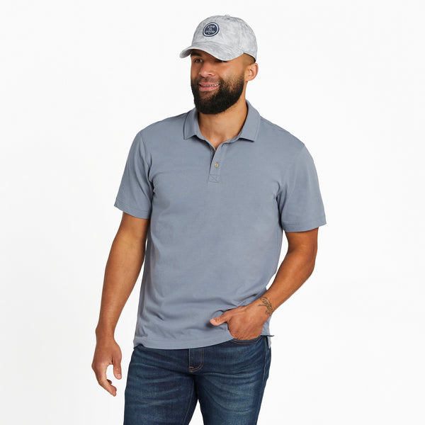 life is good Men's Solid Short Sleeve Crusher-LITE Polo