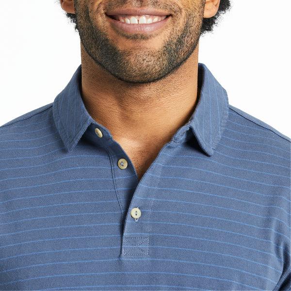 Life Is Good Men's Solid Short Sleeve Striped Crusher-LITE Polo