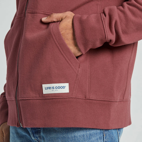 Life Is Good Men's Solid Simply True Fleece Zip Hoodie
