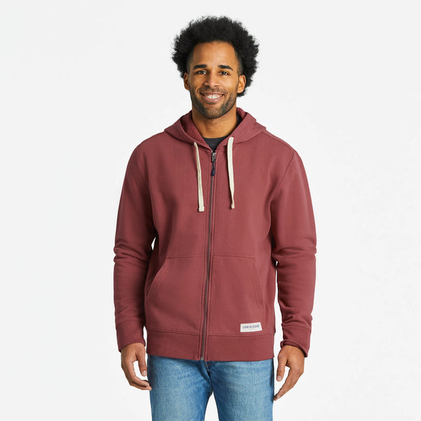 life is good Men's Solid Simply True Fleece Zip Hoodie