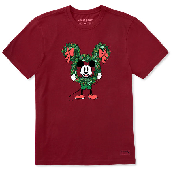 life is good Men's Steamboat Willie Wreath Short Sleeve Crusher Tee