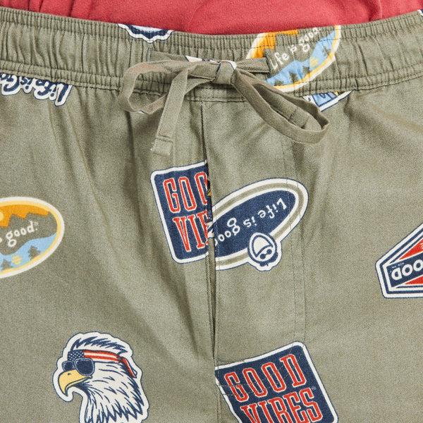 Life Is Good Men's Sticker Collage Classic Sleep Pant