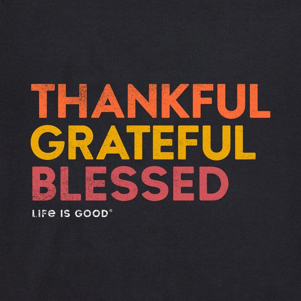 Life Is Good Men's Thankful Grateful Blessed All Day Long Sleeve Crusher Tee