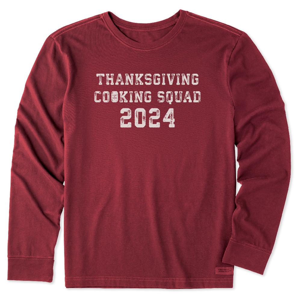 life is good Men's Thanksgiving Day Cooking Squad 2024 Long Sleeve Crusher Tee